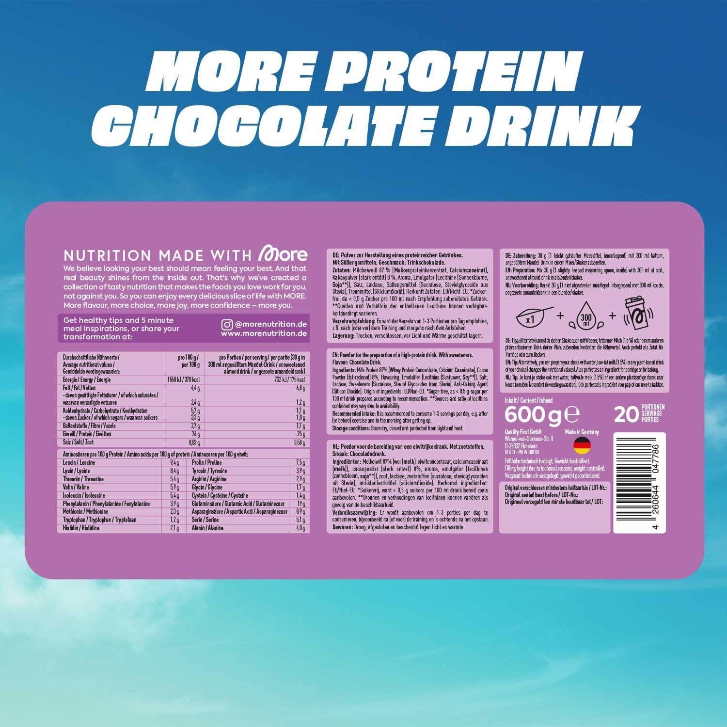More Protein - Proteinpulver meets milkshake love mit bis zu 27 g Protein & ohne Zuckerzusatz - Bild 4